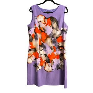 Voir Voir Woman's Purple Watercolor Sleeveless Sheath Dress Size 12